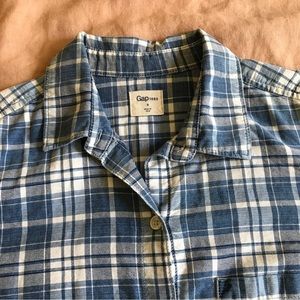 Gap Blue Plaid Button Up Size S